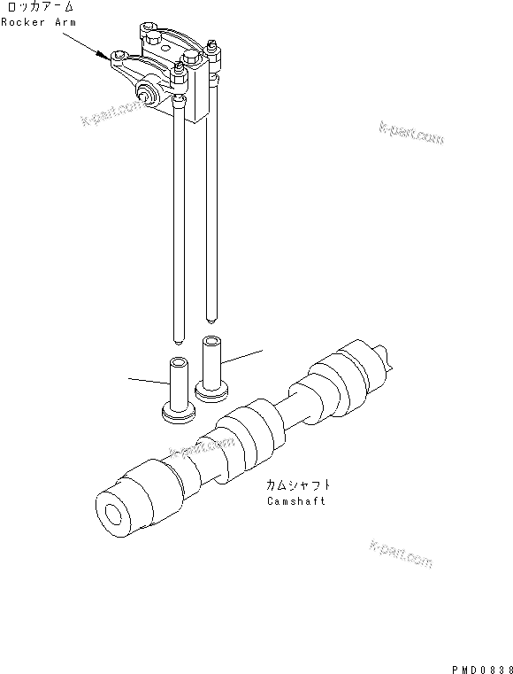 Komatsu parts book diagram for S6D102E-1E S/N 26200929-UP: TAPPET