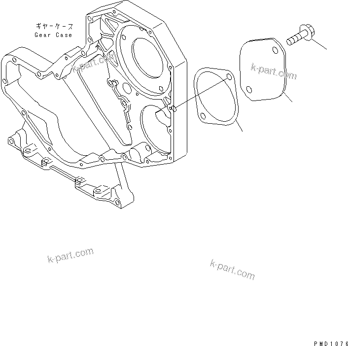 Komatsu parts book diagram for S6D102E-1E S/N 26200929-UP: FRONT GEAR TRAIN COVER(#26200929-26264836)