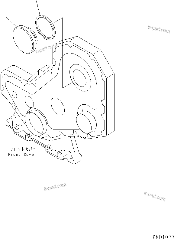 Komatsu parts book diagram for S6D102E-1E S/N 26200929-UP: TACHOMETER DRIVE COVER