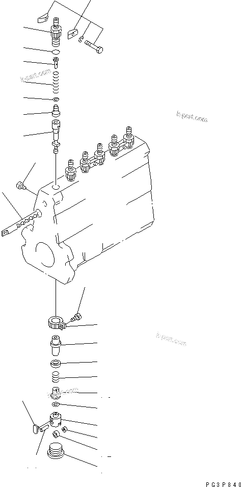 Komatsu parts book diagram for S6D102E-1E S/N 26200929-UP: FUEL INJECTION PUMP (PUMP) (2/2) (INNER PARTS)