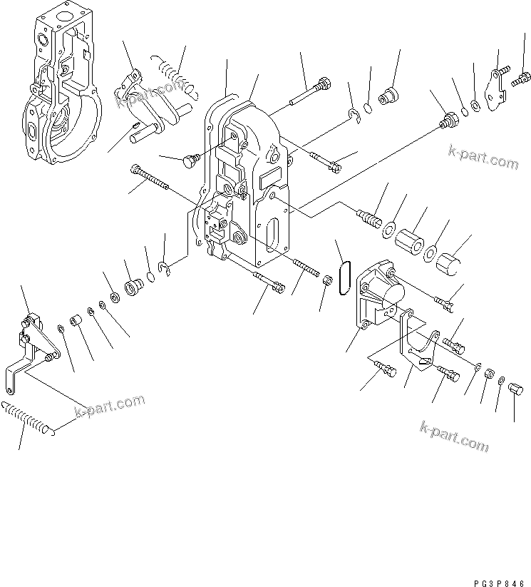 Komatsu parts book diagram for S6D102E-1E S/N 26200929-UP: FUEL INJECTION PUMP (GOVERNOR) (2/2) (INNER PARTS)