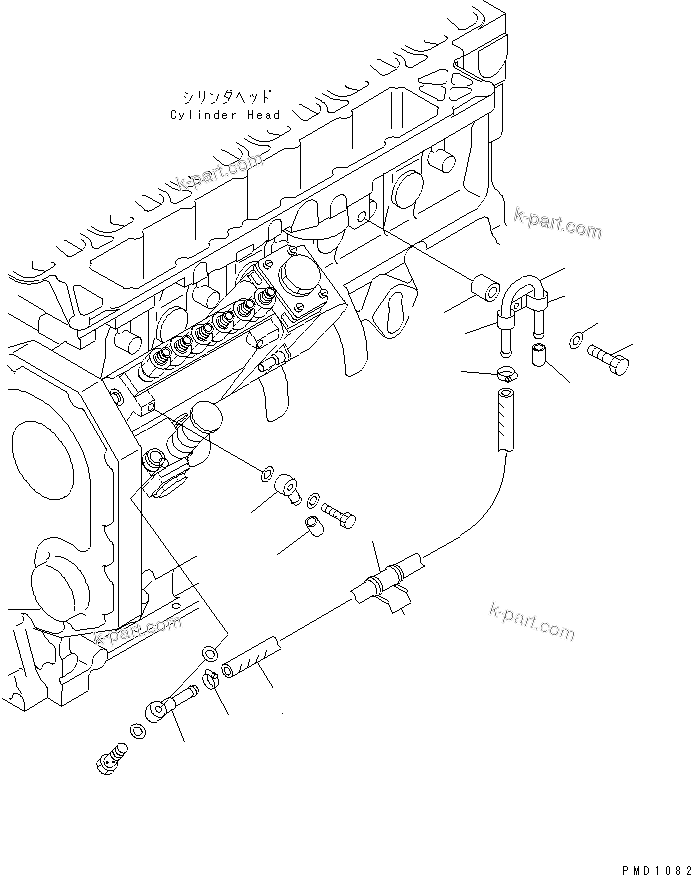 Komatsu parts book diagram for S6D102E-1E S/N 26200929-UP: FUEL HOSE