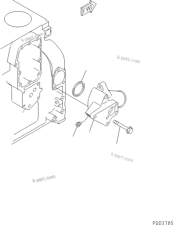 Komatsu parts book diagram for S6D102E-1E S/N 26200929-UP: WATER CONNECTOR (WITH 35A¤ 50A¤ 90A ALTERNATOR)(#26222494-)