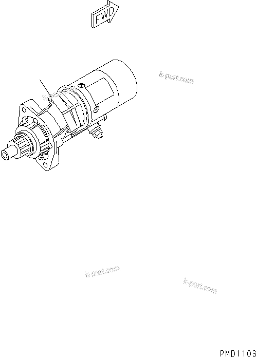Komatsu parts book diagram for S6D102E-1E S/N 26200929-UP: STARTING MOTOR (4.5KW)(#26200929-26239105)