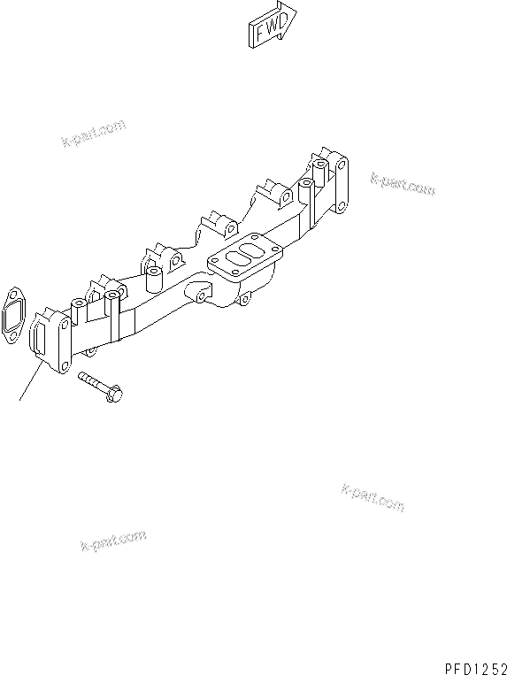 Komatsu parts book diagram for S6D102E-1F-S2 S/N 26200929-UP: EXHAUST MANIFOLD(#26201318-)