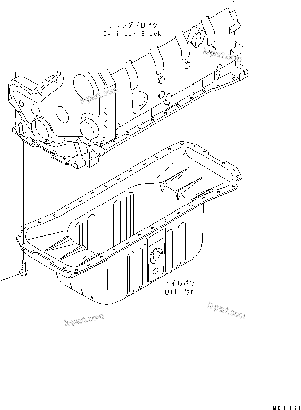 Komatsu parts book diagram for S6D102E-1F-S2 S/N 26200929-UP: OIL PAN BOLT