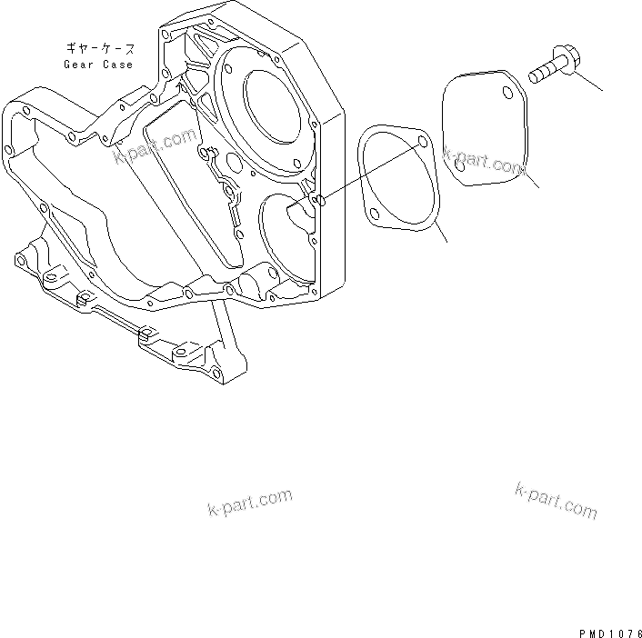 Komatsu parts book diagram for S6D102E-1F-S2 S/N 26200929-UP: FRONT GEAR TRAIN COVER(#26200929-26264836)