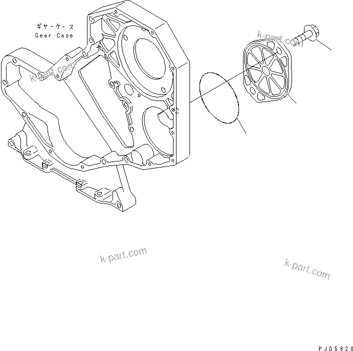 Komatsu parts book diagram for S6D102E-1F-S2 S/N 26200929-UP: FRONT GEAR TRAIN COVER(#26264837-)