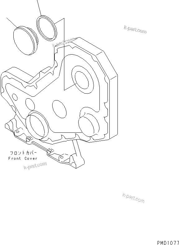 Komatsu parts book diagram for S6D102E-1F-S2 S/N 26200929-UP: TACHOMETER DRIVE COVER
