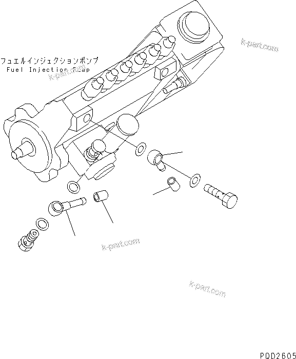 Komatsu parts book diagram for S6D102E-1F-S2 S/N 26200929-UP: FUEL HOSE JOINT(#26205500-)