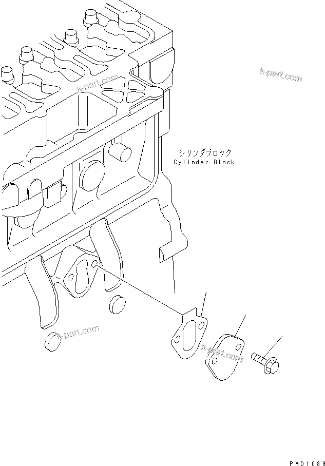 Komatsu parts book diagram for S6D102E-1F-S2 S/N 26200929-UP: CYLINDER BLOCK BLIND COVER(#26240889-)