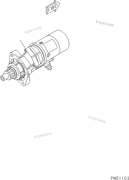 Komatsu parts book diagram for S6D102E-1F-S2 S/N 26200929-UP: STARTING MOTOR (4.5KW)(#26239106-)
