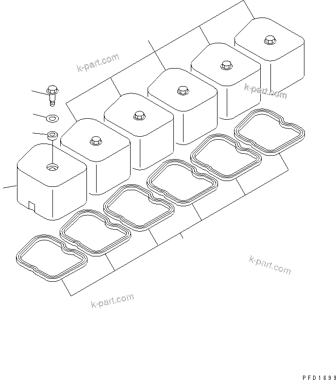 Komatsu parts book diagram for S6D102E-1T S/N 26200929-UP: HEAD COVER(#26206782-)
