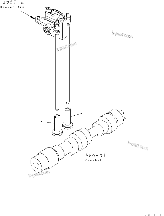 Komatsu parts book diagram for S6D102E-1T S/N 26200929-UP: TAPPET