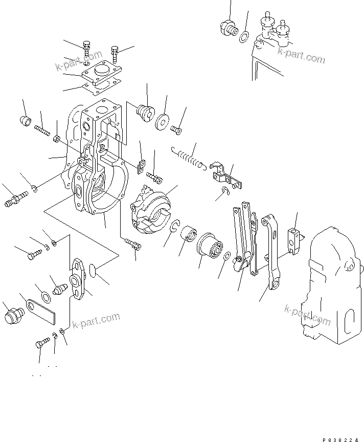 Komatsu parts book diagram for S6D102E-1T S/N 26200929-UP: FUEL INJECTION PUMP (GOVERNOR) (1/2) (INNER PARTS)(#26245691-)