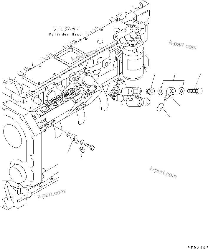 Komatsu parts book diagram for S6D102E-1T S/N 26200929-UP: FUEL HOSE JOINT(#26218240-)