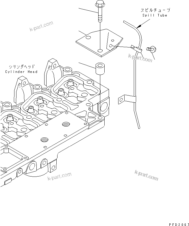 Komatsu parts book diagram for S6D102E-1T S/N 26200929-UP: FUEL RETURN(#26200929-26231950)