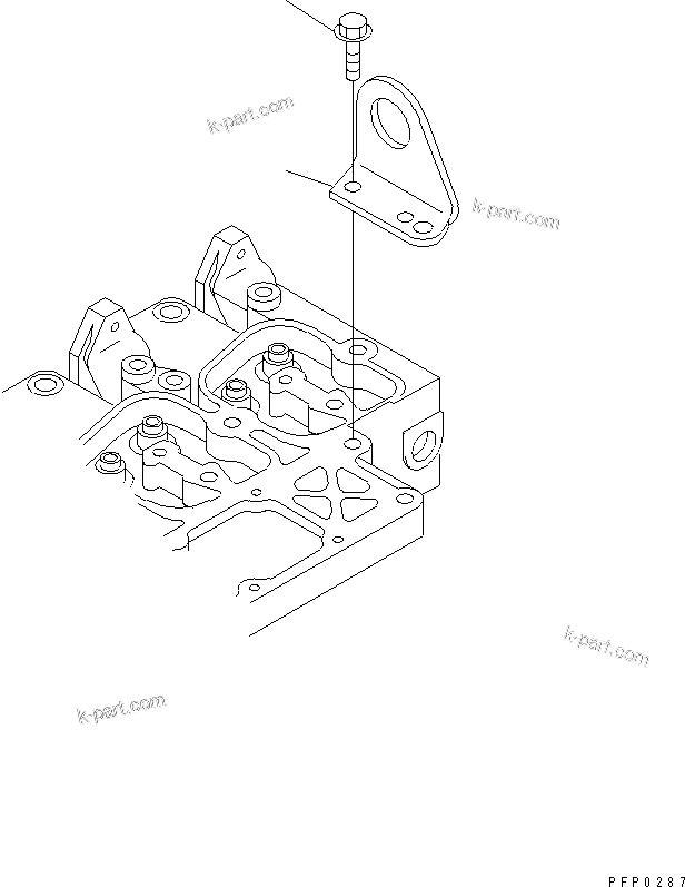 Komatsu parts book diagram for S6D102E-1AA S/N 21180000-UP: REAR HANGER