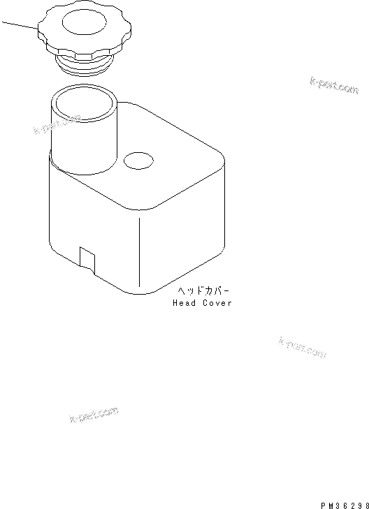 Komatsu parts book diagram for S6D102E-1AA S/N 21180000-UP: OIL FILLER CAP