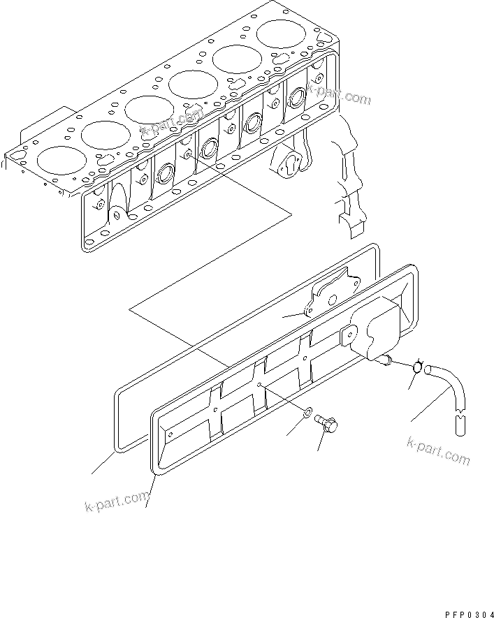 Komatsu parts book diagram for S6D102E-1AA S/N 21180000-UP: CAMFOLLOWER COVER