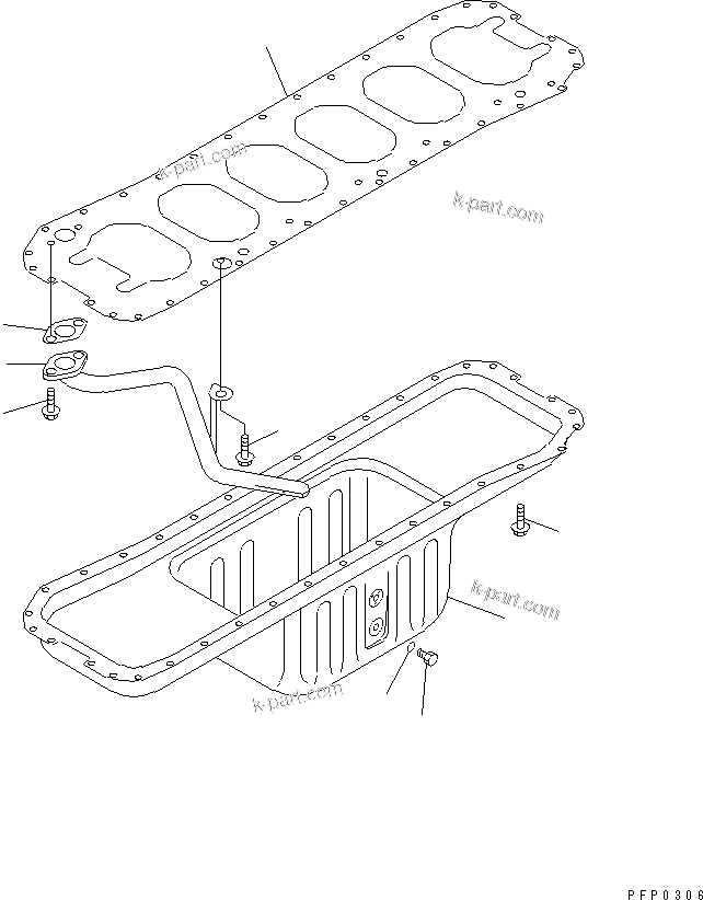 Komatsu parts book diagram for S6D102E-1AA S/N 21180000-UP: OIL PAN AND SUCTION TUBE