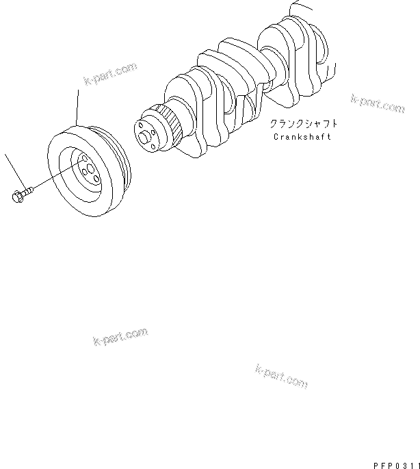 Komatsu parts book diagram for S6D102E-1AA S/N 21180000-UP: VIBRATION DAMPER