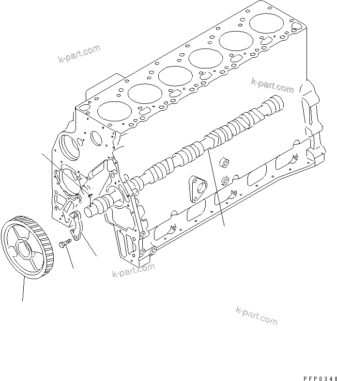 Komatsu parts book diagram for S6D102E-1AA S/N 21180000-UP: CAMSHAFT