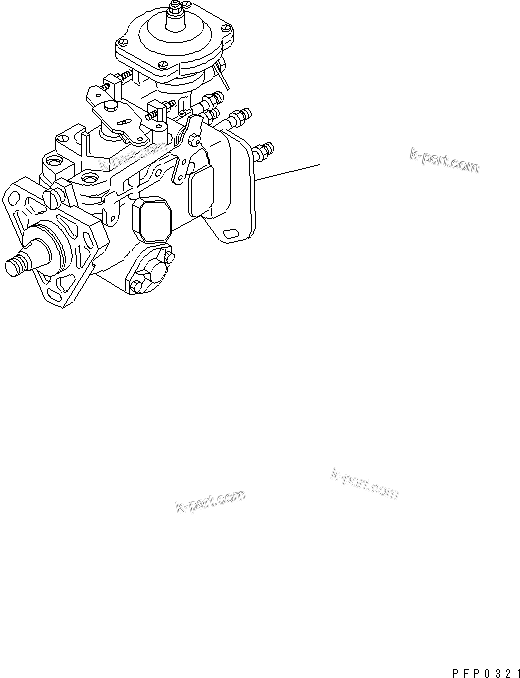 Komatsu parts book diagram for S6D102E-1AA S/N 21180000-UP: FUEL INJECTION PUMP