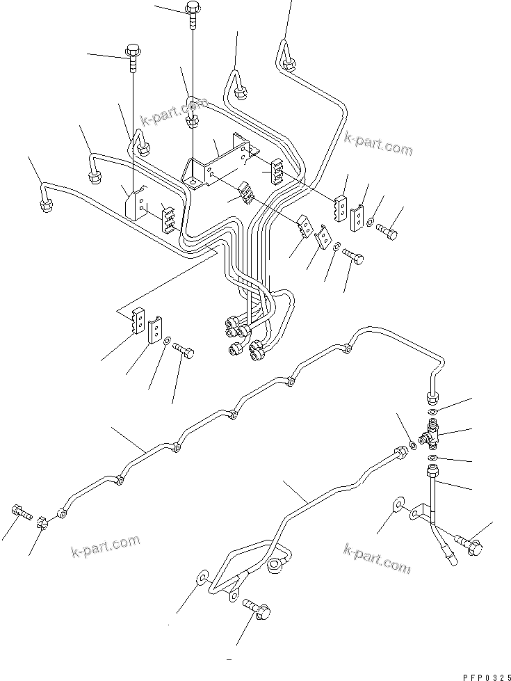 Komatsu parts book diagram for S6D102E-1AA S/N 21180000-UP: INJECTION PIPING