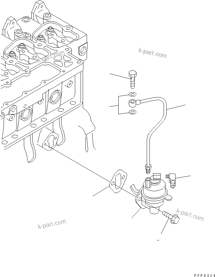 Komatsu parts book diagram for S6D102E-1AA S/N 21180000-UP: FUEL LIFT PUMP