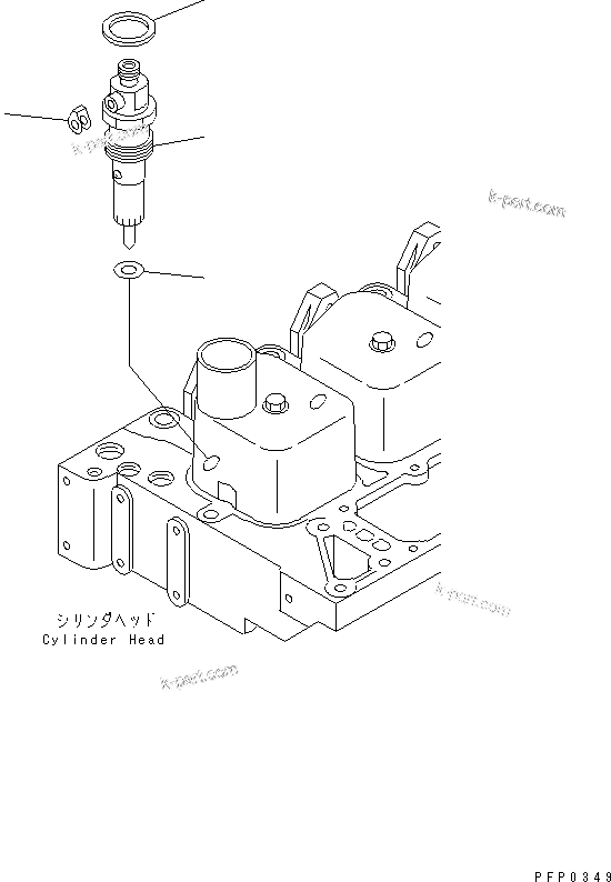 Komatsu parts book diagram for S6D102E-1AA S/N 21180000-UP: INJECTION NOZZLE