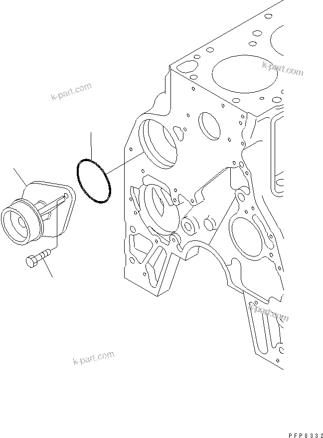 Komatsu parts book diagram for S6D102E-1AA S/N 21180000-UP: WATER PUMP