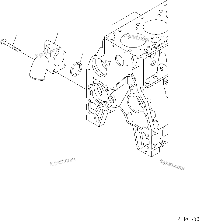 Komatsu parts book diagram for S6D102E-1AA S/N 21180000-UP: WATER CONNECTOR