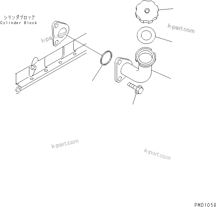 Komatsu parts book diagram for S6D102E-1W-D S/N 26200929-UP: OIL FILLER