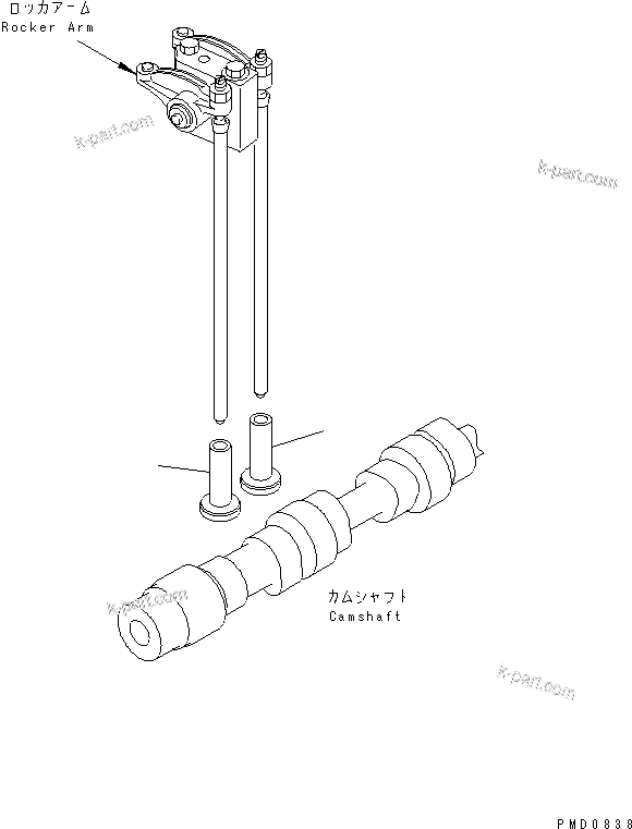 Komatsu parts book diagram for S6D102E-1W-D S/N 26200929-UP: TAPPET