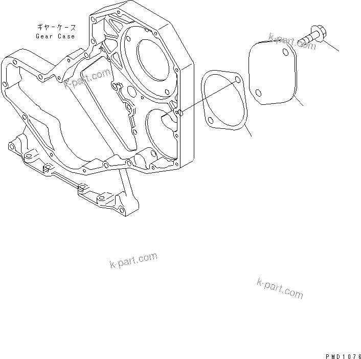 Komatsu parts book diagram for S6D102E-1W-D S/N 26200929-UP: FRONT GEAR TRAIN COVER(#26200929-26264836)