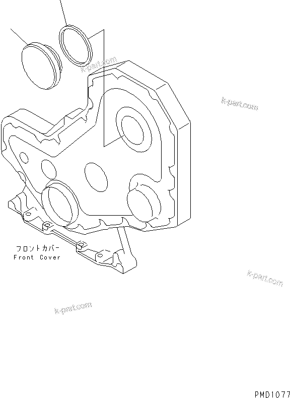 Komatsu parts book diagram for S6D102E-1W-D S/N 26200929-UP: TACHOMETER DRIVE COVER