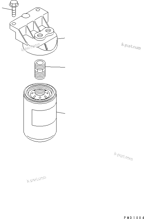 Komatsu parts book diagram for S6D102E-1W-D S/N 26200929-UP: FUEL FILTER