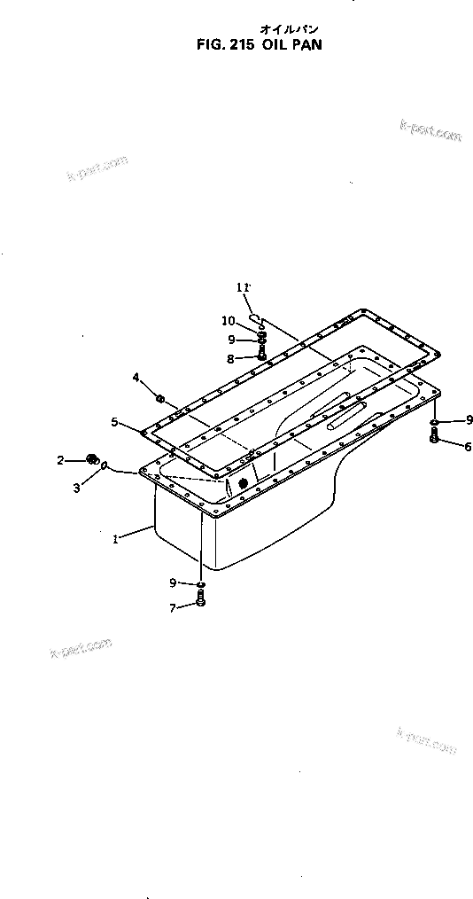 Komatsu parts book diagram for S6D105-1J S/N 19730-UP: 