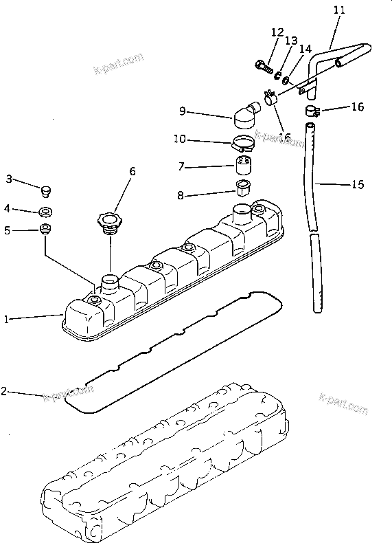 Komatsu parts book diagram for S6D105-1EE S/N 76583-UP: 