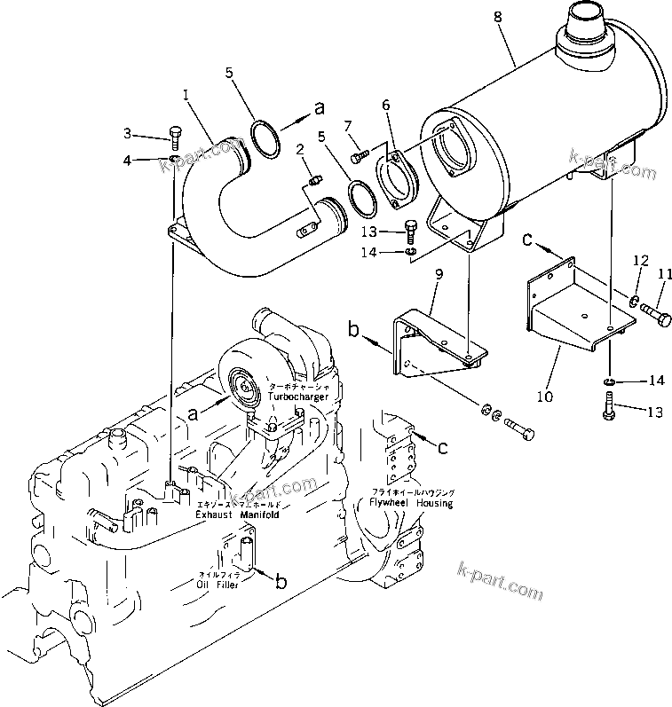 Komatsu parts book diagram for S6D105-1EE S/N 76583-UP: 