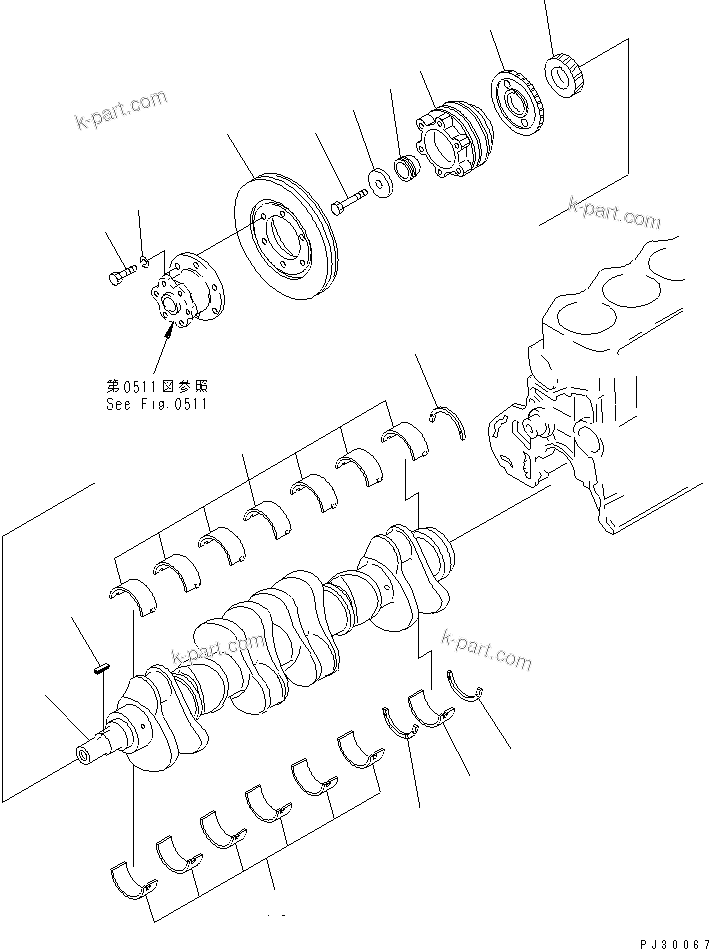 Komatsu parts book diagram for S6D105-1EE S/N 76583-UP: 
