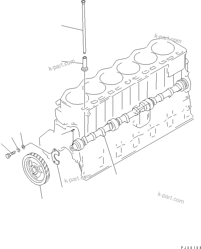 Komatsu parts book diagram for S6D105-1EE S/N 76583-UP: 