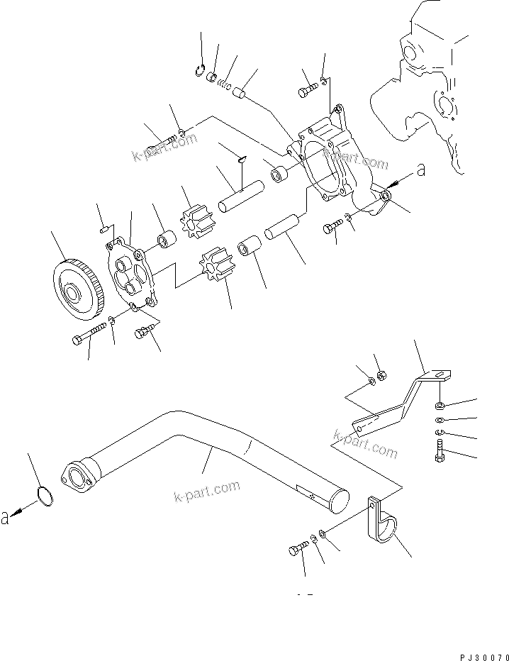 Komatsu parts book diagram for S6D105-1EE S/N 76583-UP: 