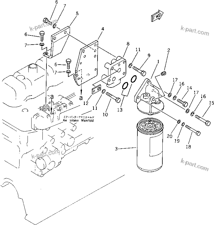 Komatsu parts book diagram for S6D105-1EE S/N 76583-UP: 