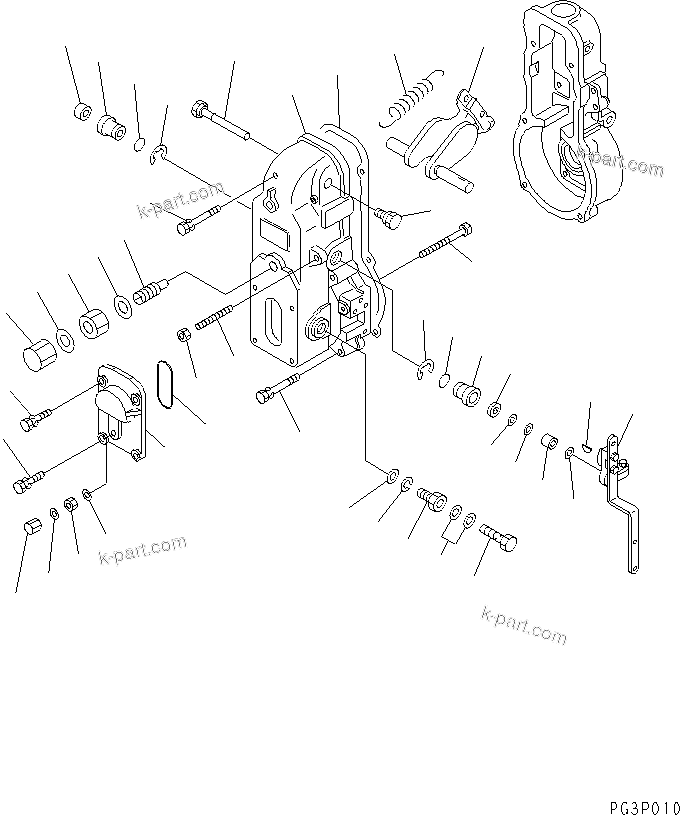 Komatsu parts book diagram for S6D105-1EE S/N 76583-UP: 