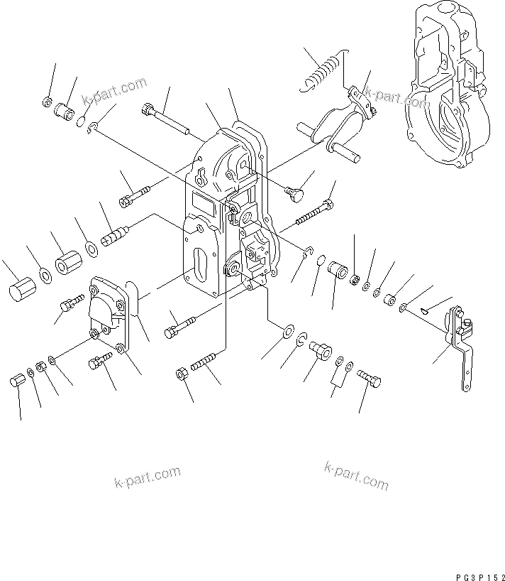 Komatsu parts book diagram for S6D105-1EE S/N 76583-UP: 