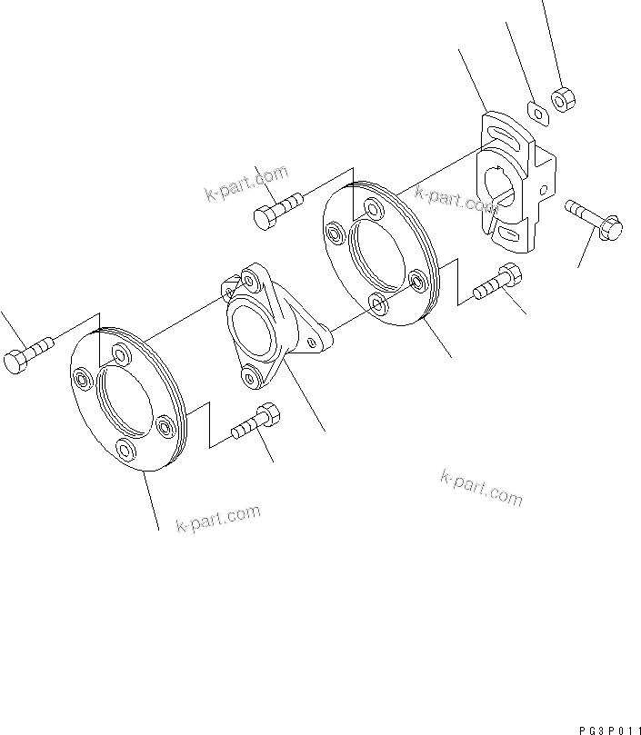 Komatsu parts book diagram for S6D105-1EE S/N 76583-UP: 