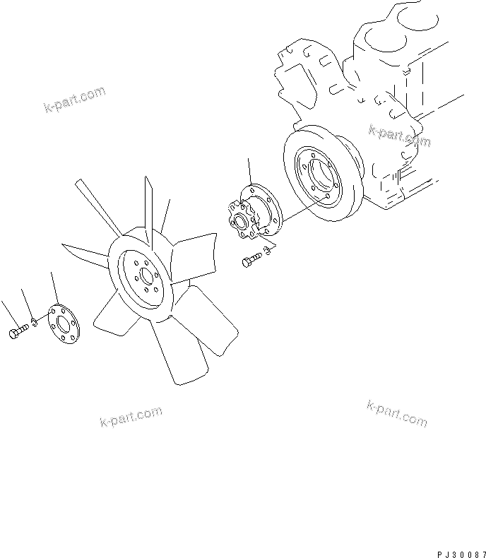 Komatsu parts book diagram for S6D105-1EE S/N 76583-UP: 
