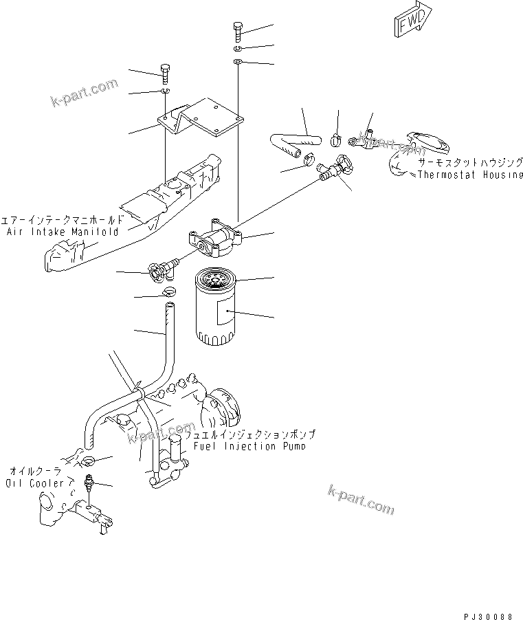 Komatsu parts book diagram for S6D105-1EE S/N 76583-UP: 